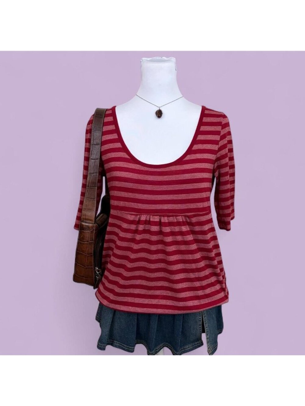 y2k striped emo tunic top